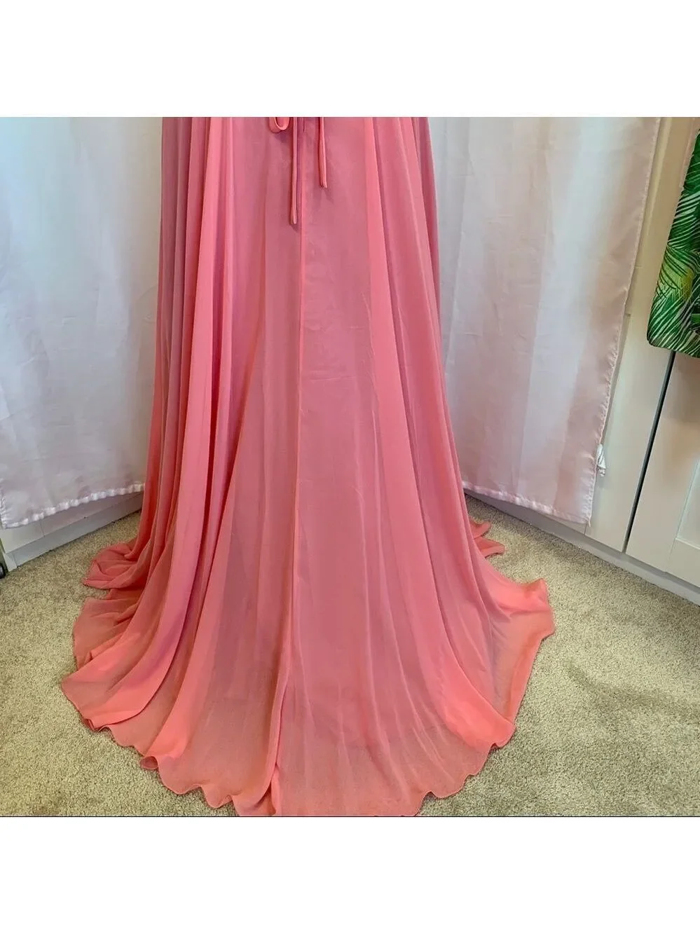 ANNA Rose pink sleeveless sequin beaded sweetheart prom bridesmaid gown🔥